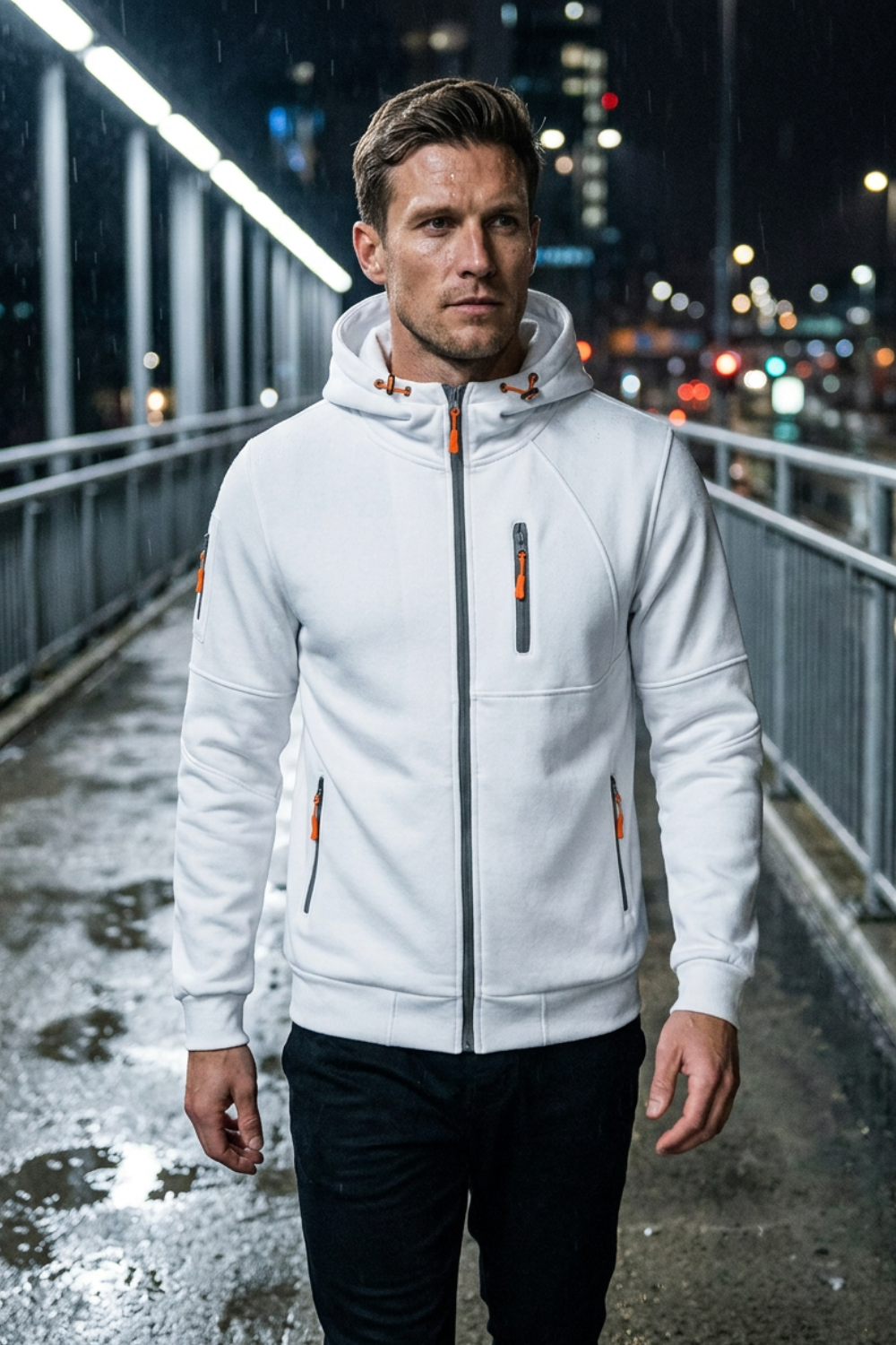 Men's Zip-Up Hoodie Jacket | Chest Pocket