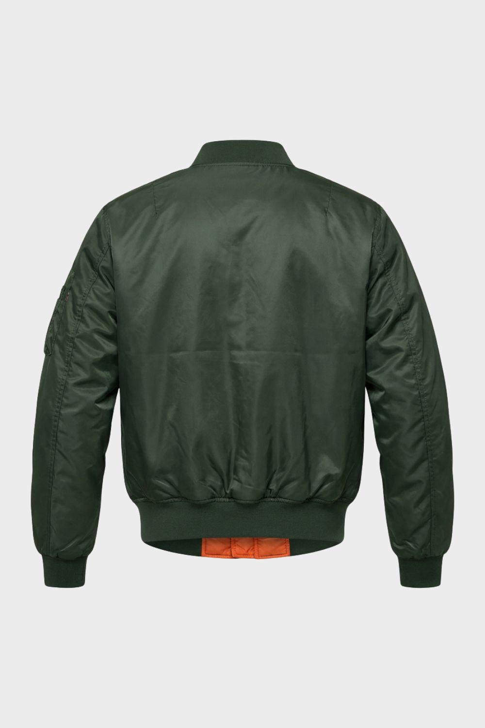 Men's Padded Bomber Jacket with Zip and Stand-Up Collar