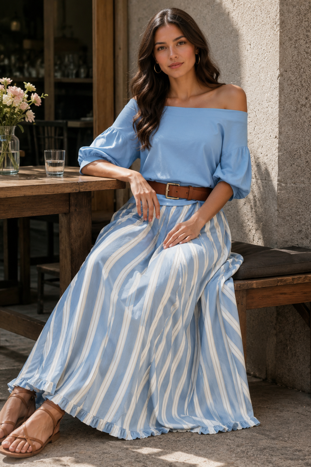 Women's Boho Skirt Set | Off-Shoulder
