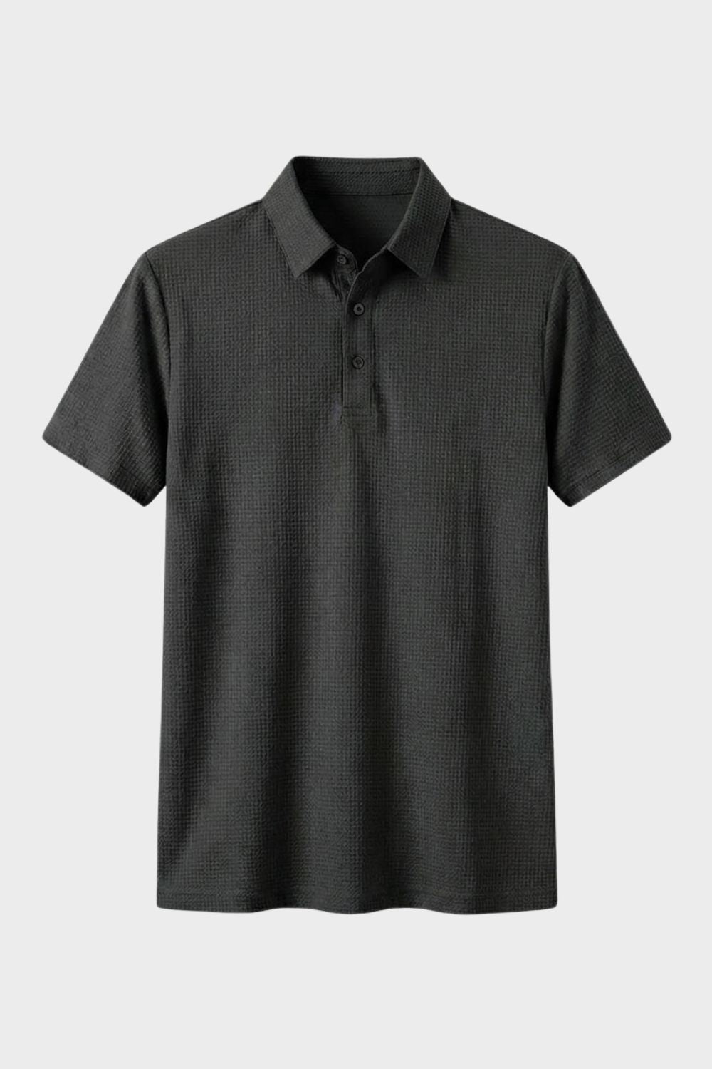 Men's Short Sleeve Polo Shirt with Button Placket