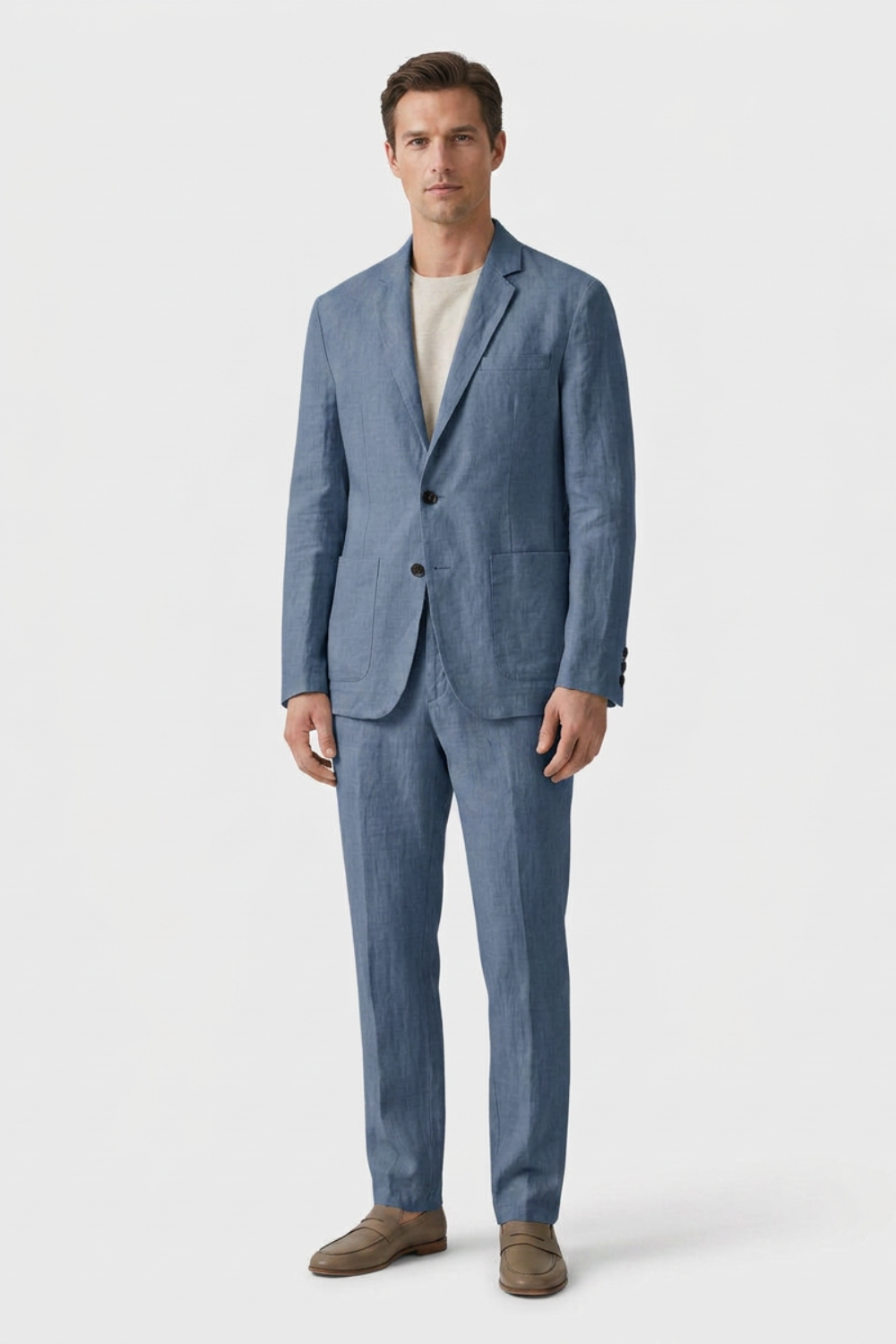 Men's Linen Suit with Jacket and Trousers