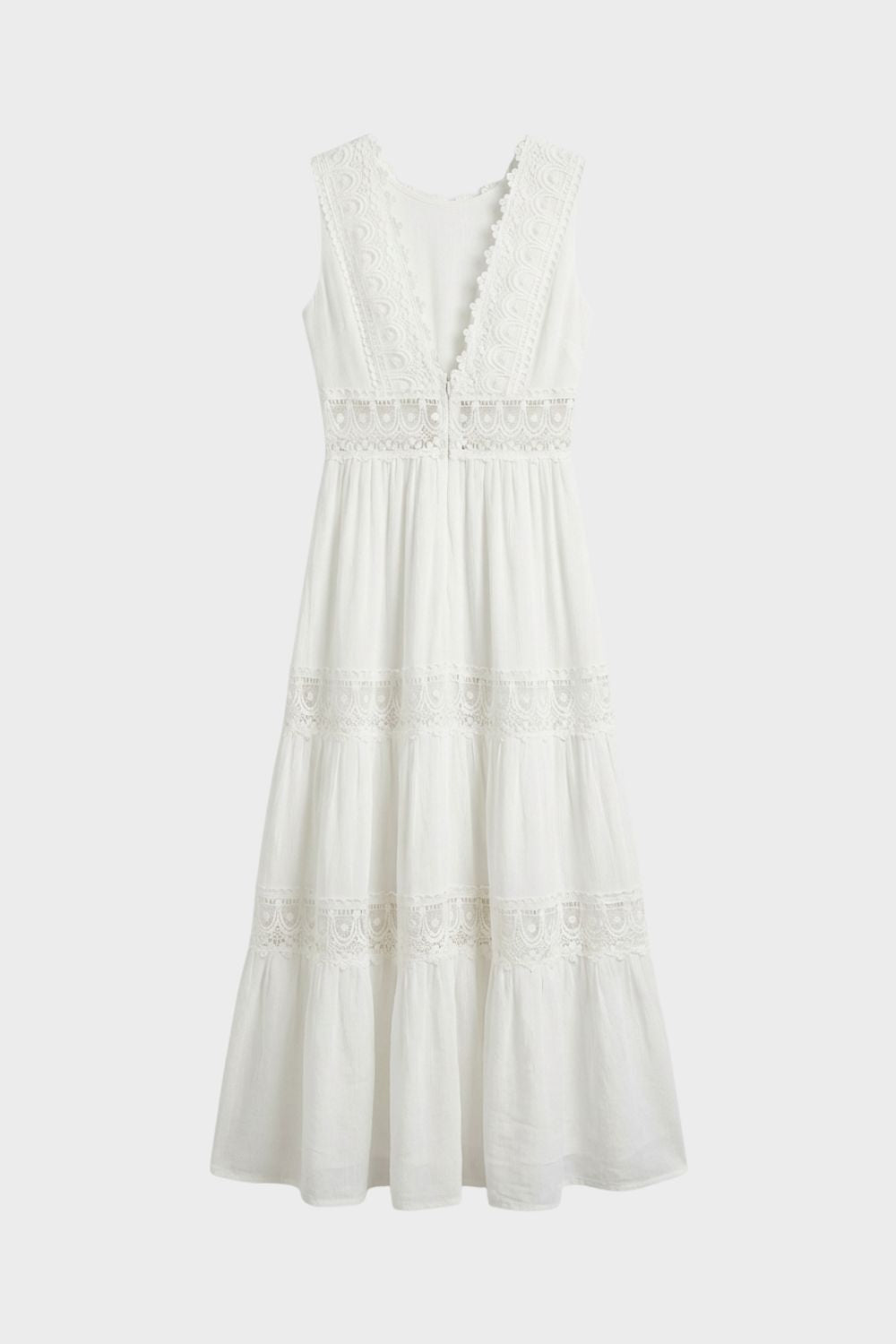 Maxi Dress for Women with V-Neck and Lace