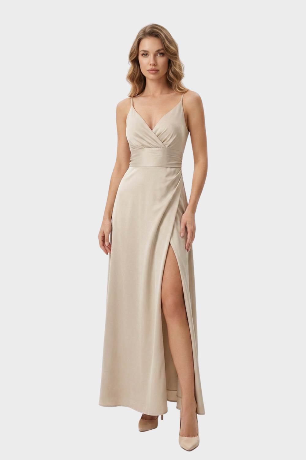 Women's Slip Maxi Dress | V-Neck