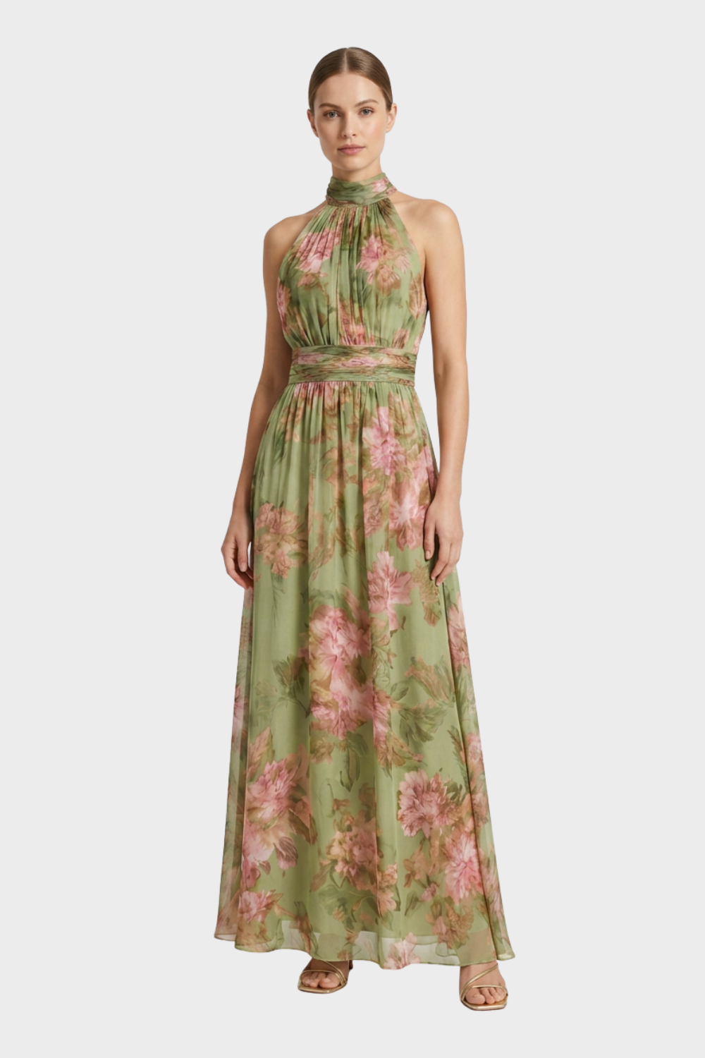 Women's Floral Halter Maxi | Chiffon