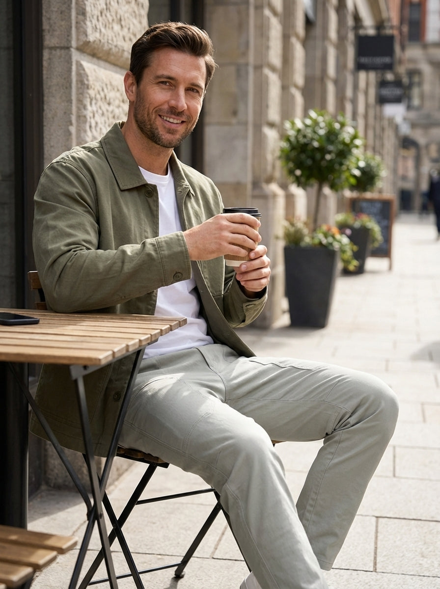 Men's Slim Fit Trousers with Side Pockets