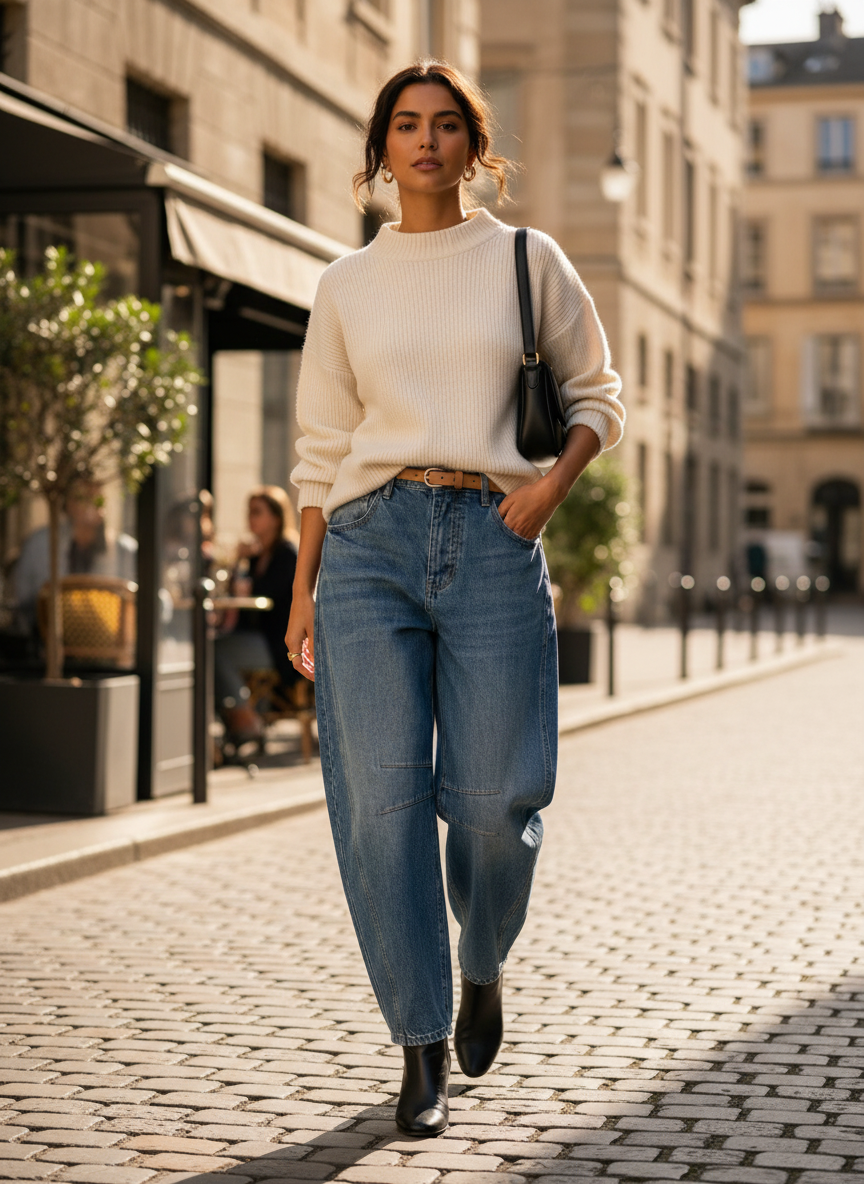 Women's High-Waisted Wide Leg Jeans