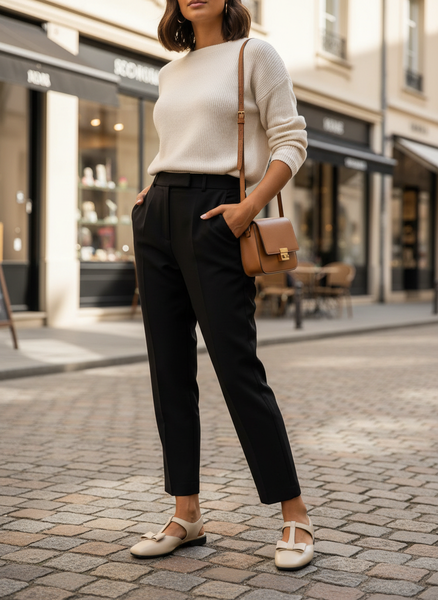 Women's Mary Jane Pumps with Bow and Square Toe