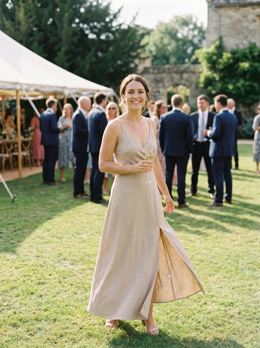 Women's Slip Maxi Dress | V-Neck