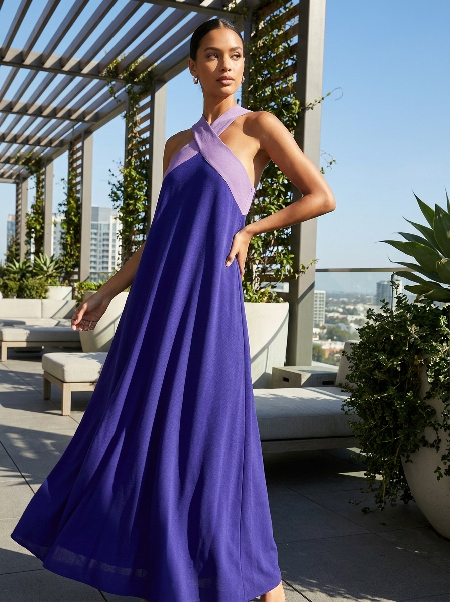 Women's Halter Maxi Dress | Sleeveless