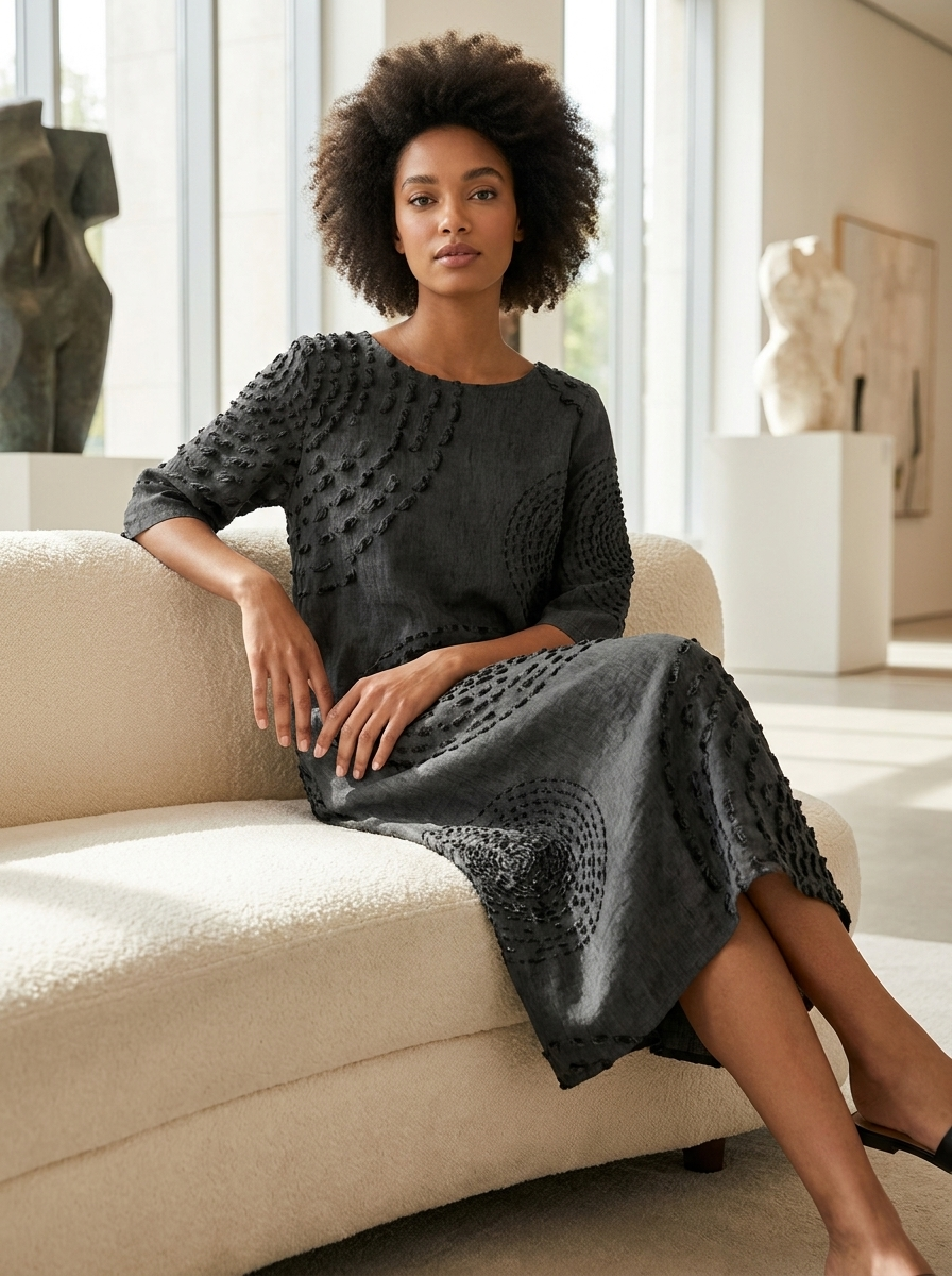 Women's Linen-Look Midi | Textured