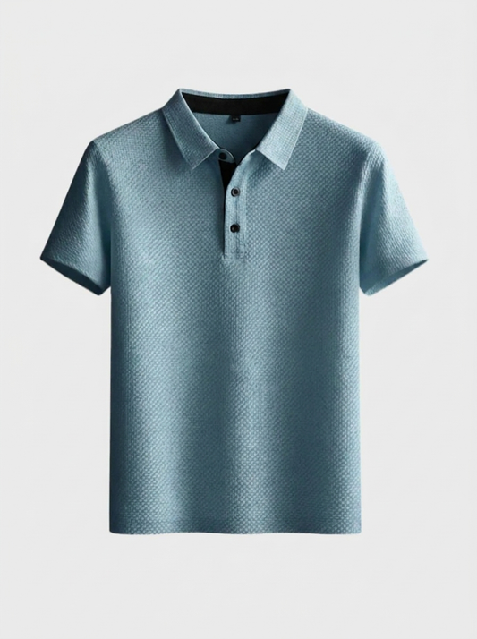 Men's Short Sleeve Polo Shirt with Button Placket