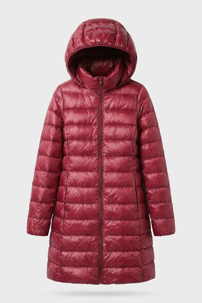 Women's Long Puffer Coat | Hooded