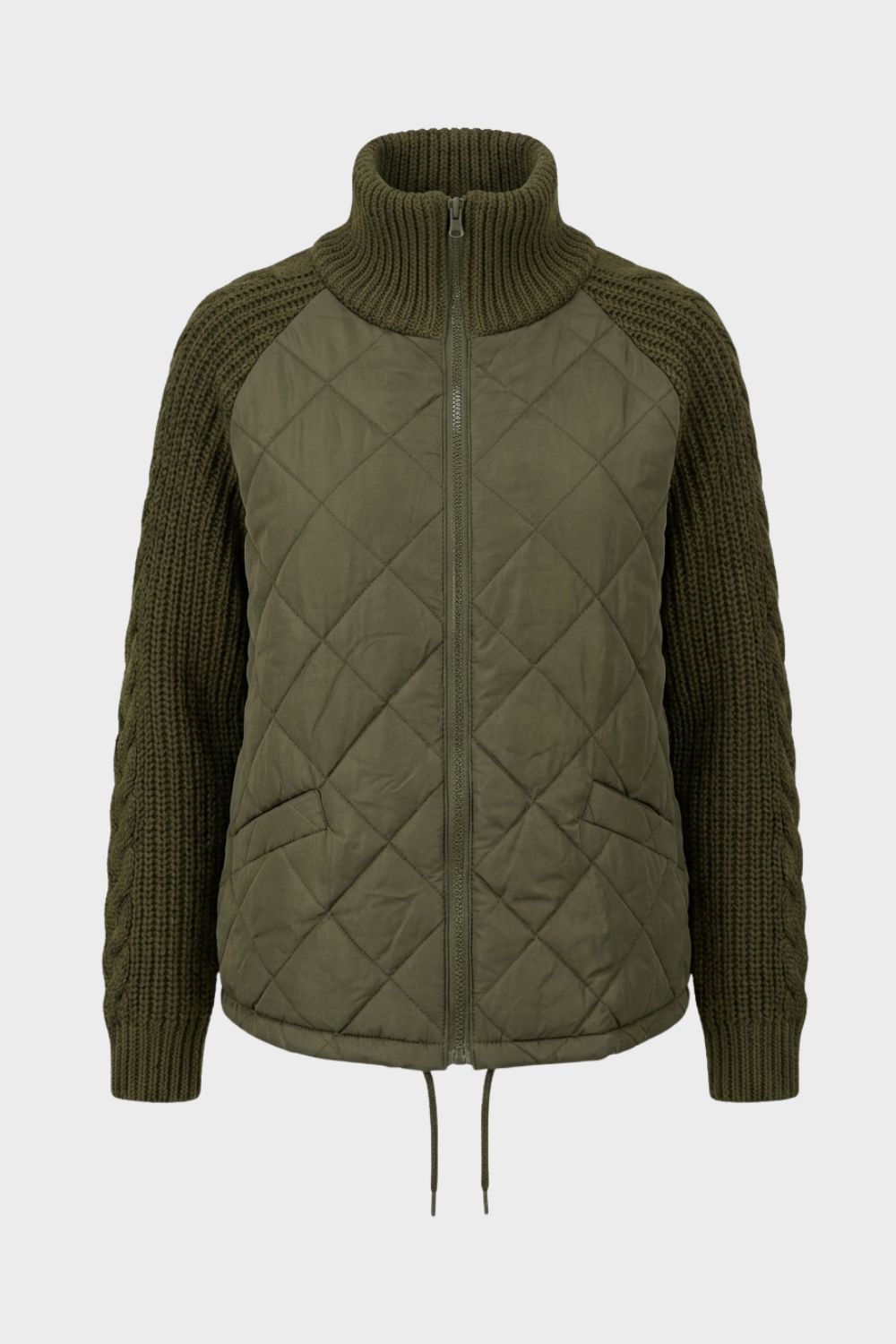 Women's Quilted Jacket | Ribbed Collar