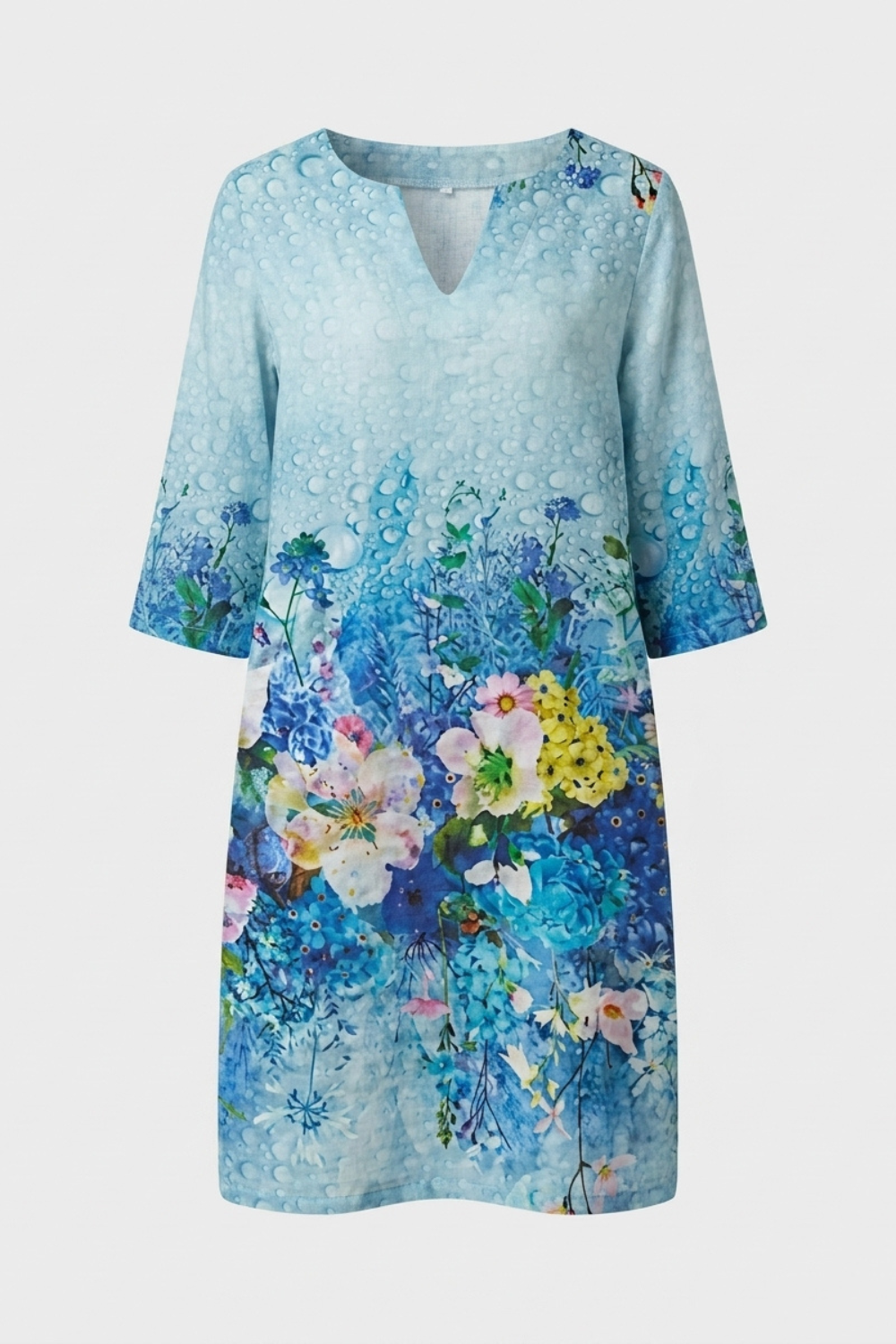 Women's Floral Shift Dress | Split V