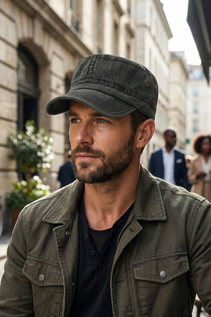 Men's Military Cap | Adjustable Strap