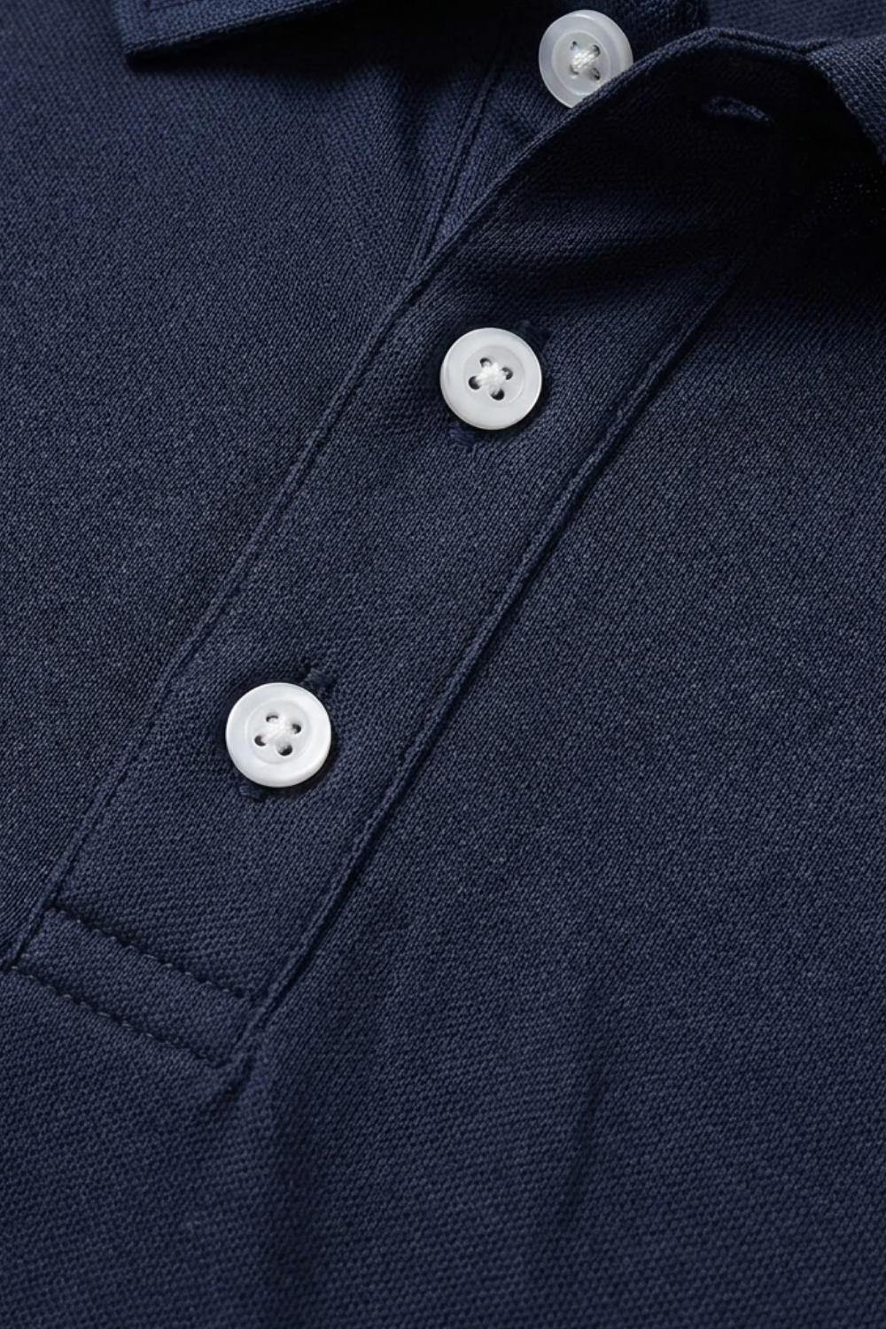 Men's Long Sleeve Polo Shirt with Button Placket