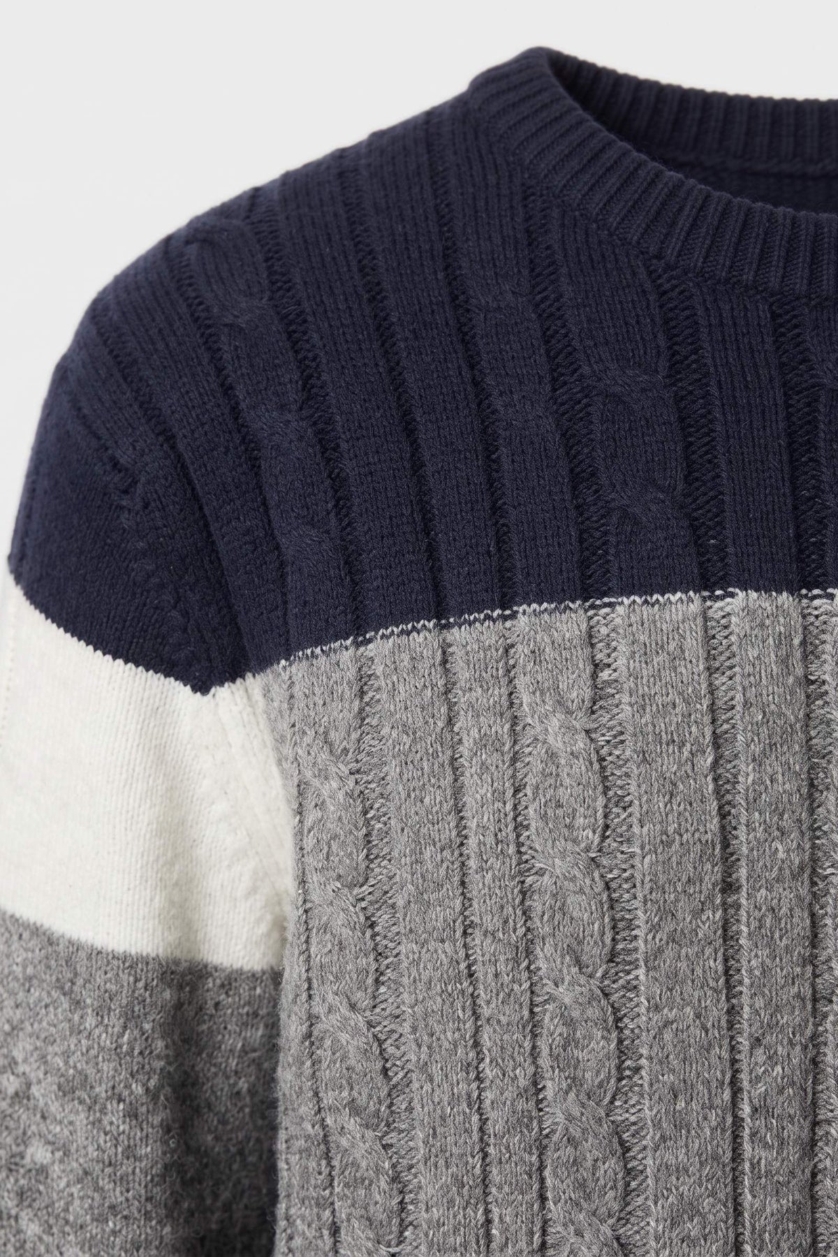 Men's Cable Sweater | Colorblock Panels
