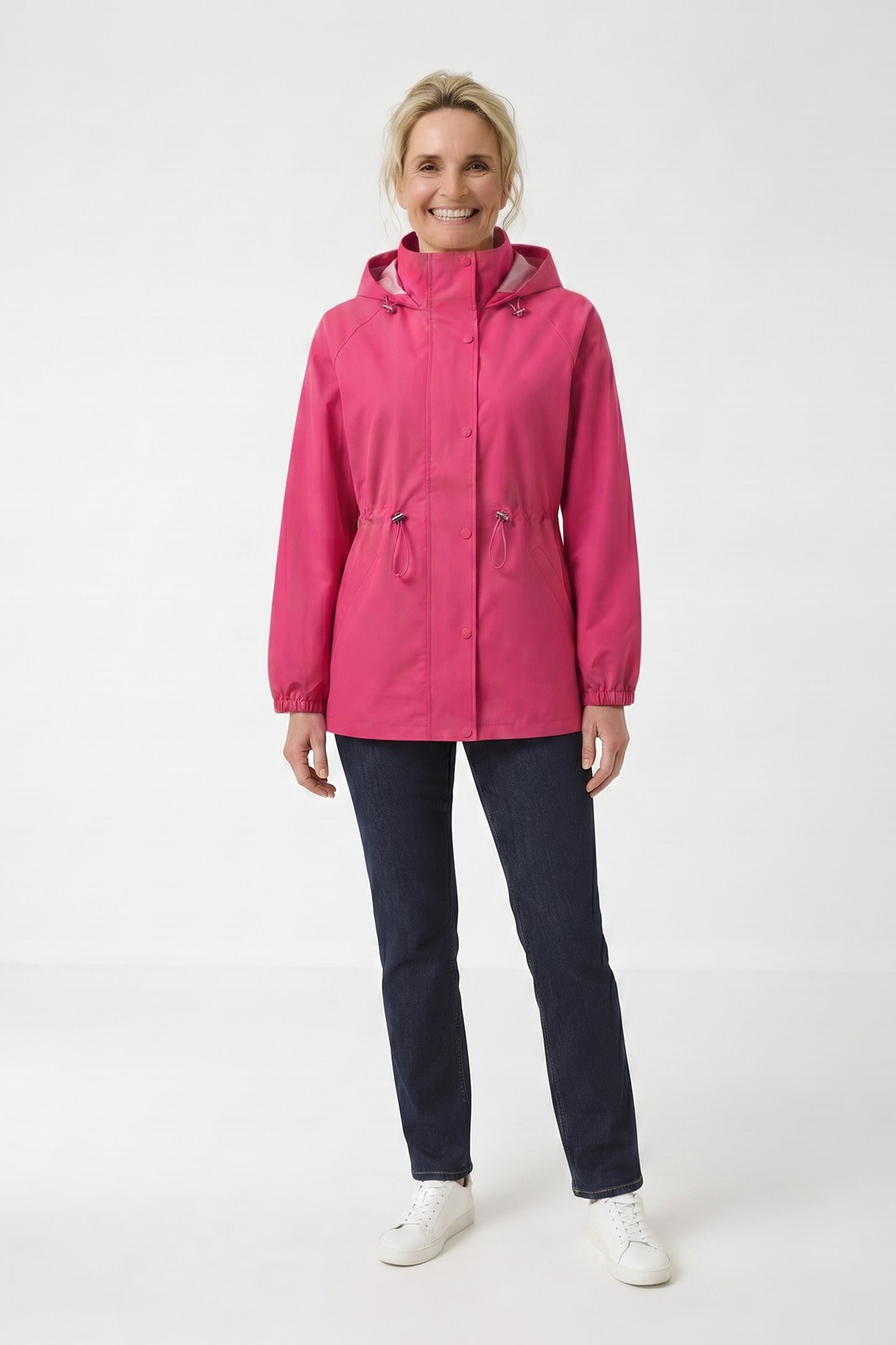Women's Hooded Rain Jacket | Cinched Waist