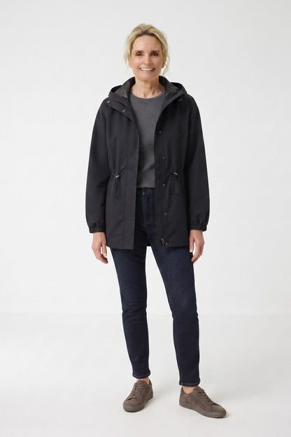 Women's Hooded Rain Jacket | Cinched Waist