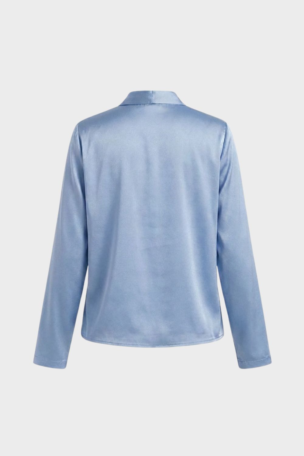 Women's Wrap Blouse with V-Neck and Long Sleeves