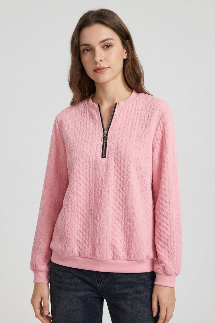 Women's Quarter-Zip Sweatshirt | Ribbed