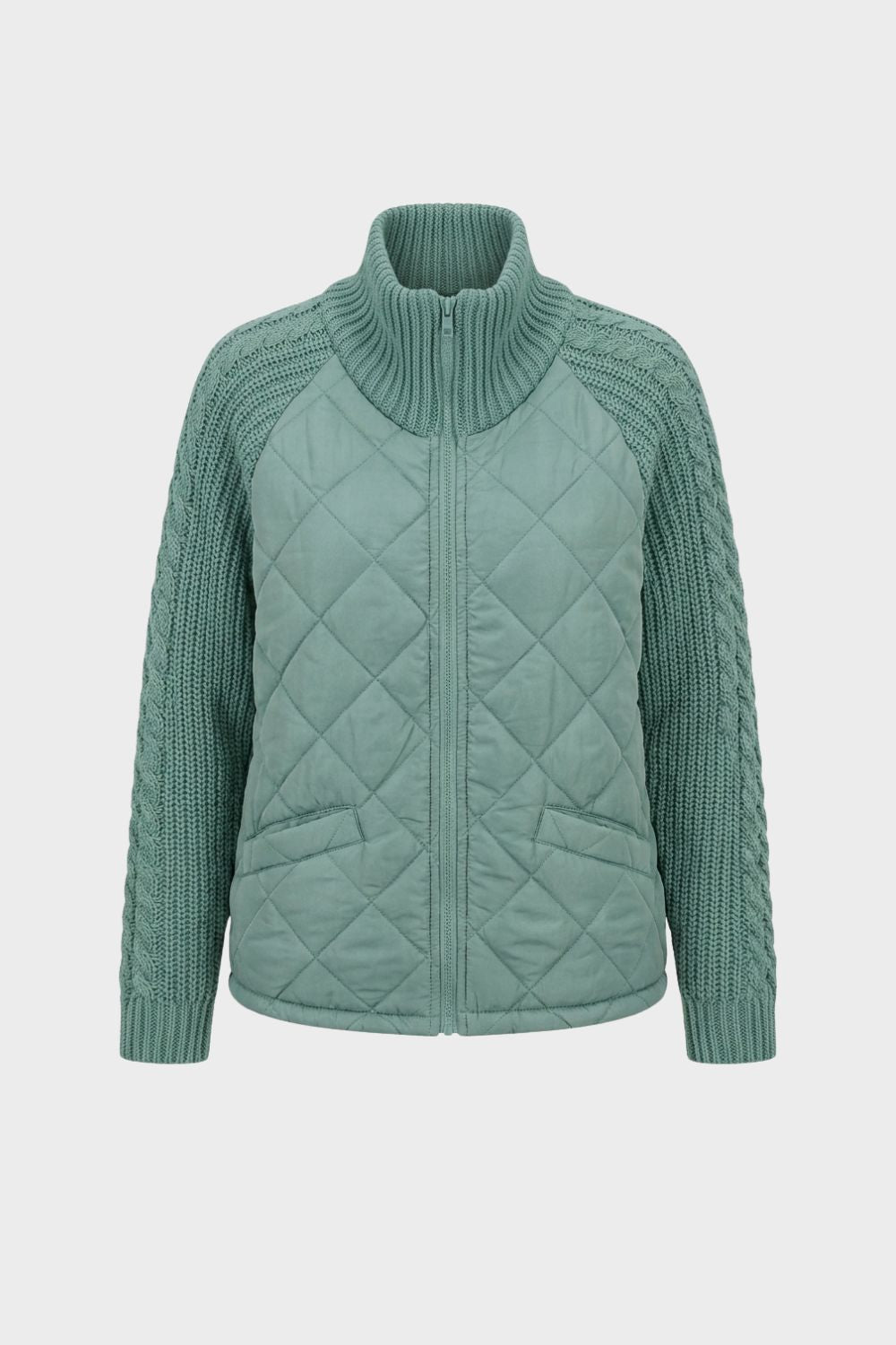 Women's Quilted Jacket | Ribbed Collar