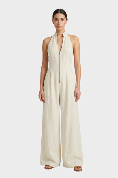 Women's Zip-Front Jumpsuit | Halter