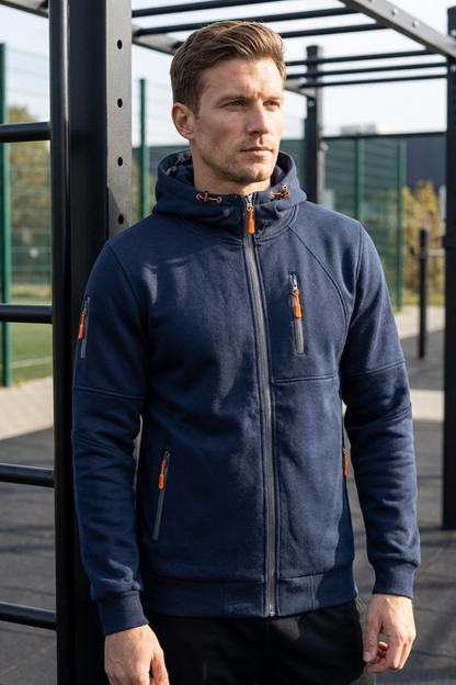 Men's Zip-Up Hoodie Jacket | Chest Pocket