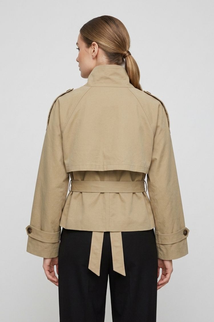 Women's Crop Trench Jacket | Belted