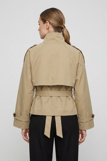 Women's Crop Trench Jacket | Belted