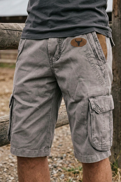 Men's Cargo Shorts with Pockets and Belt