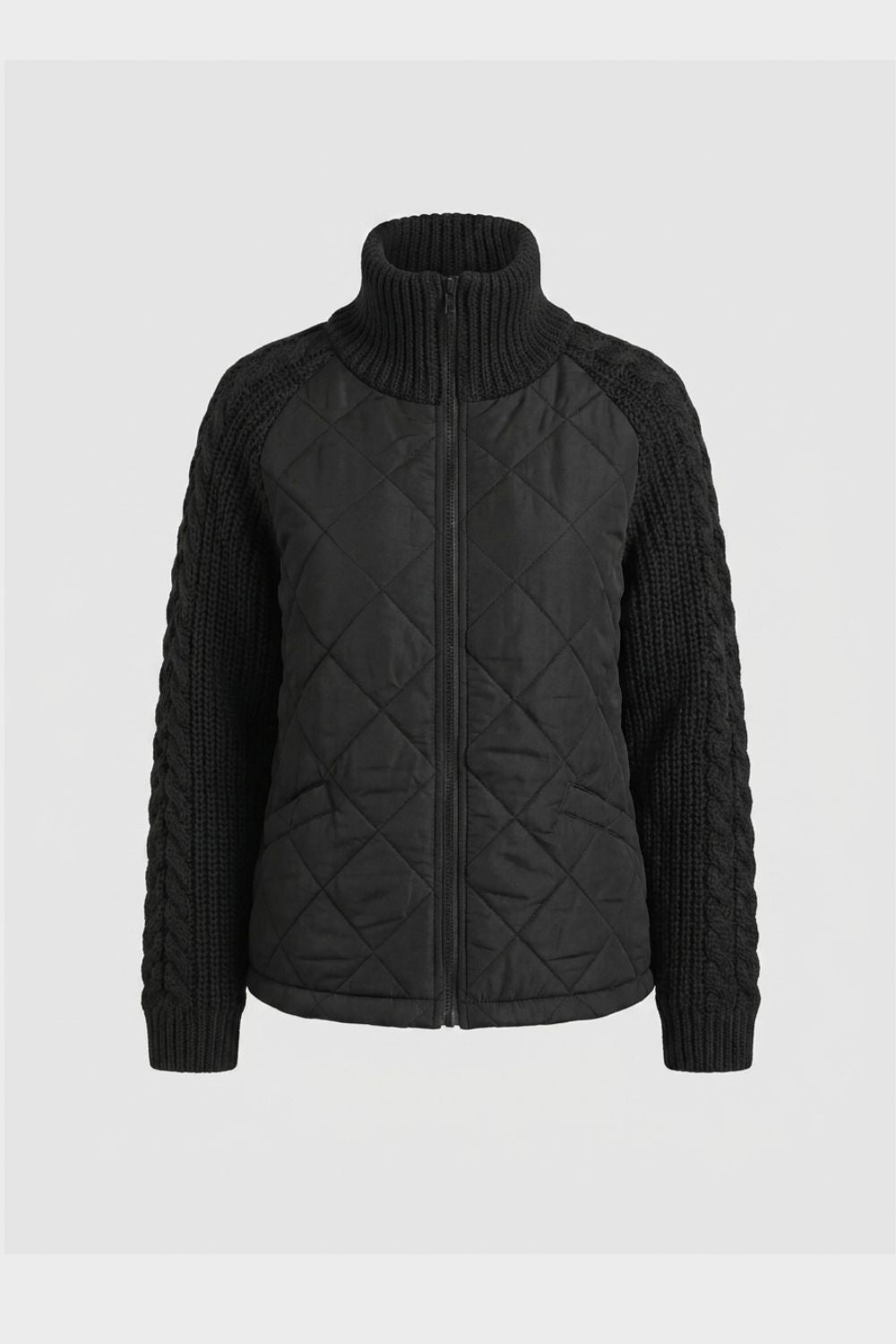 Women's Quilted Jacket | Ribbed Collar