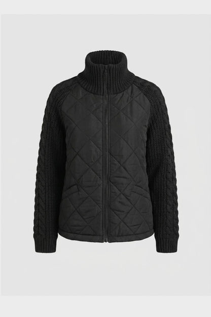 Women's Quilted Jacket | Ribbed Collar
