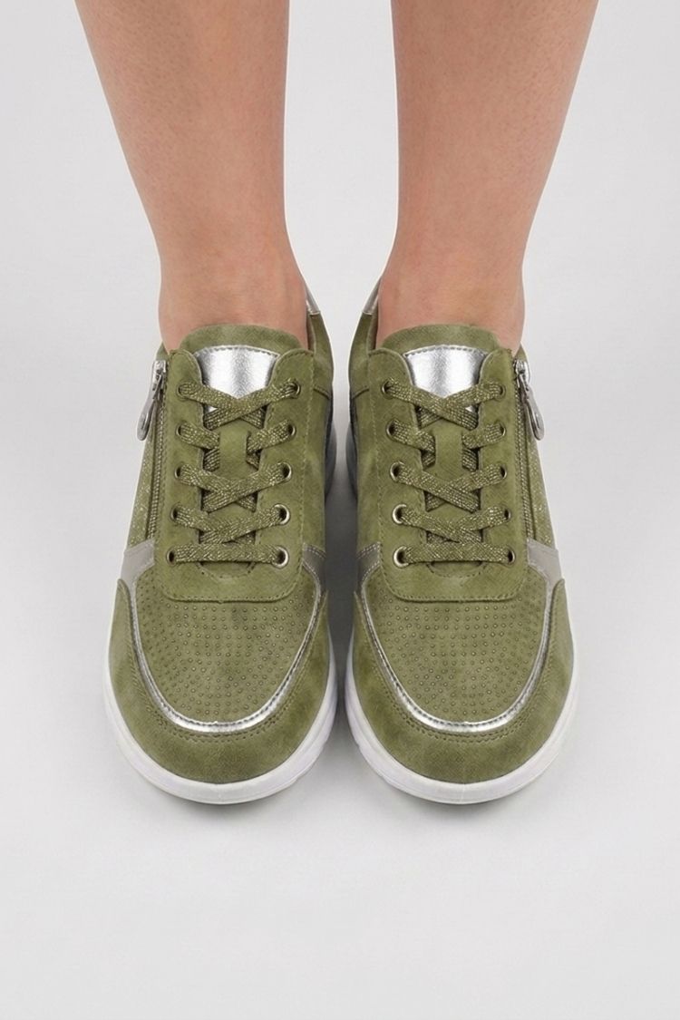 Women's Sneakers with Zip and Laces