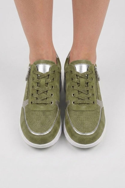Women's Sneakers with Zip and Laces