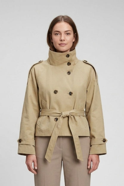 Women's Crop Trench Jacket | Belted