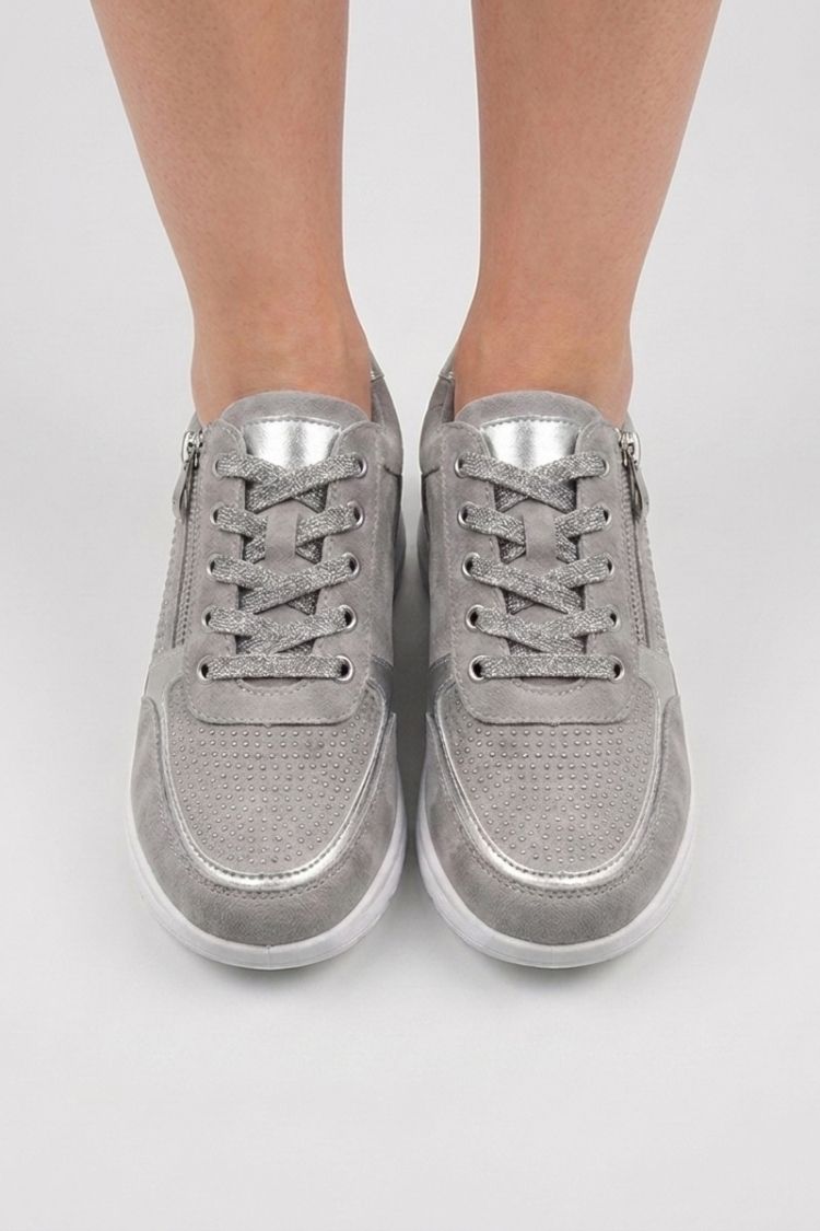 Women's Sneakers with Zip and Laces