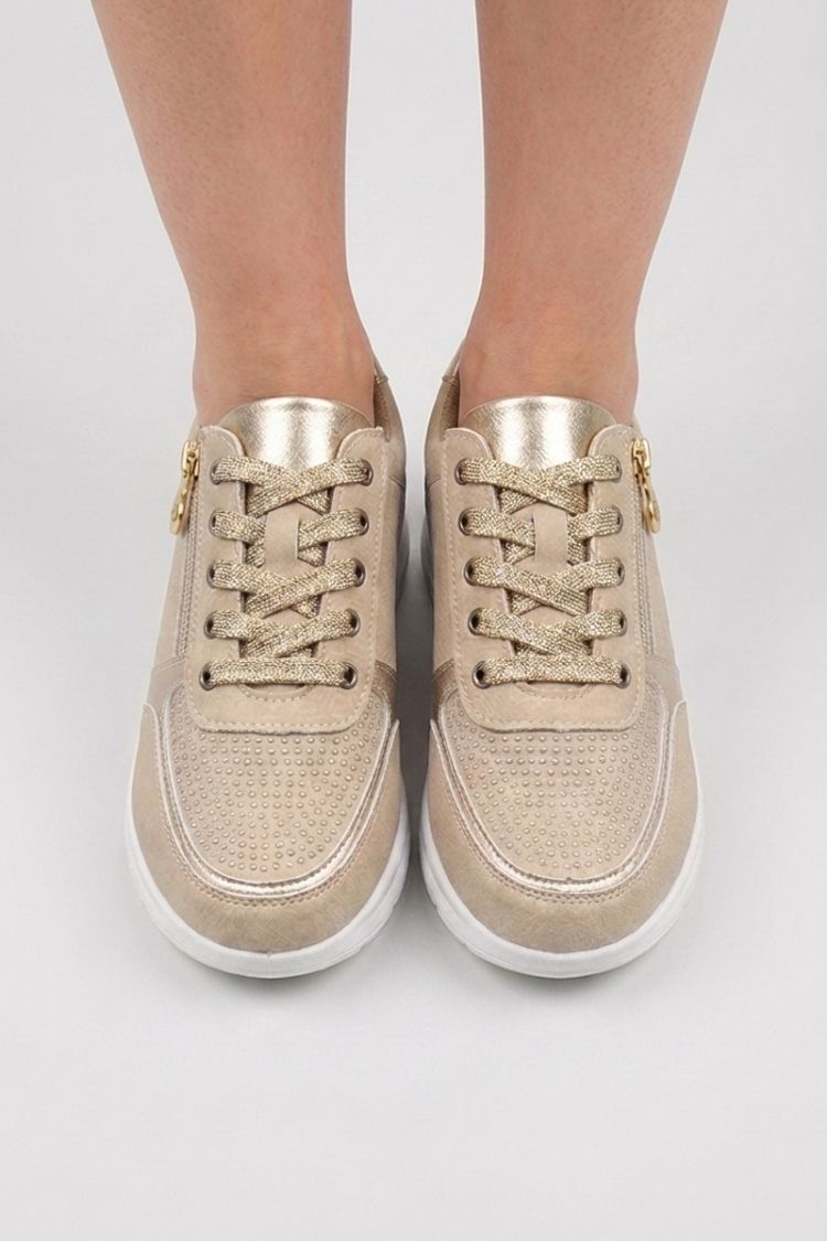 Women's Sneakers with Zip and Laces