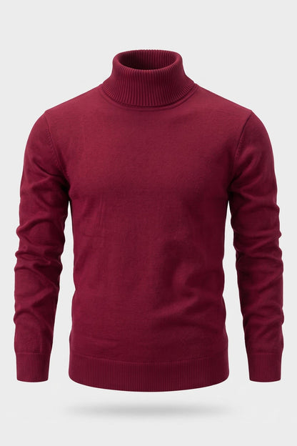 Men's Turtleneck Sweater | Ribbed Cuffs — Red — packshot