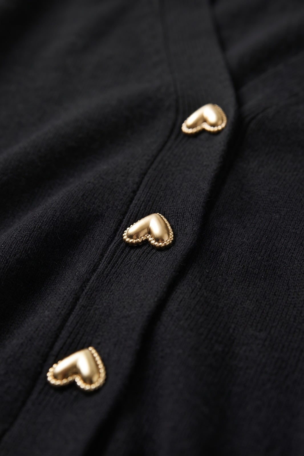 Women's Cropped Cardigan | V-Neck — Black — detail — on model