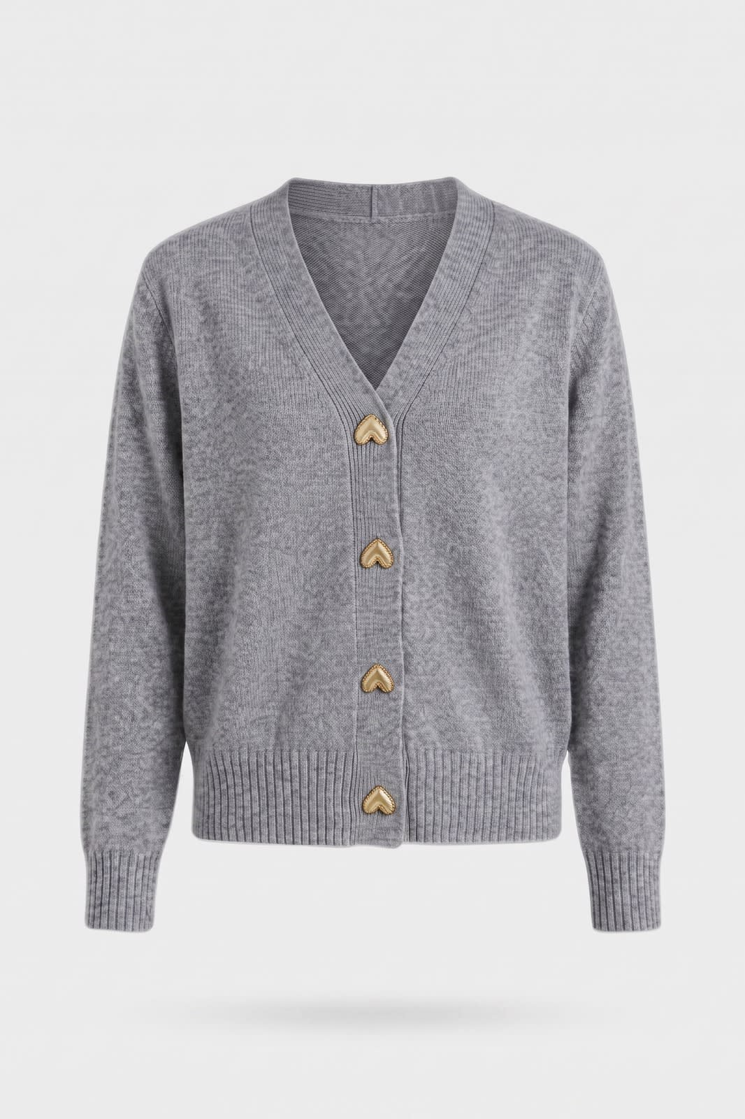 Women's Cropped Cardigan | V-Neck — Grey — packshot