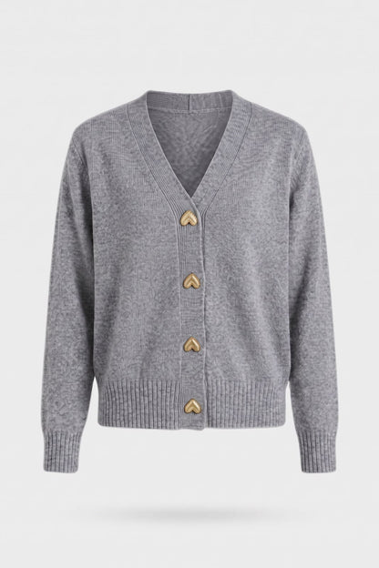 Women's Cropped Cardigan | V-Neck — Grey — packshot