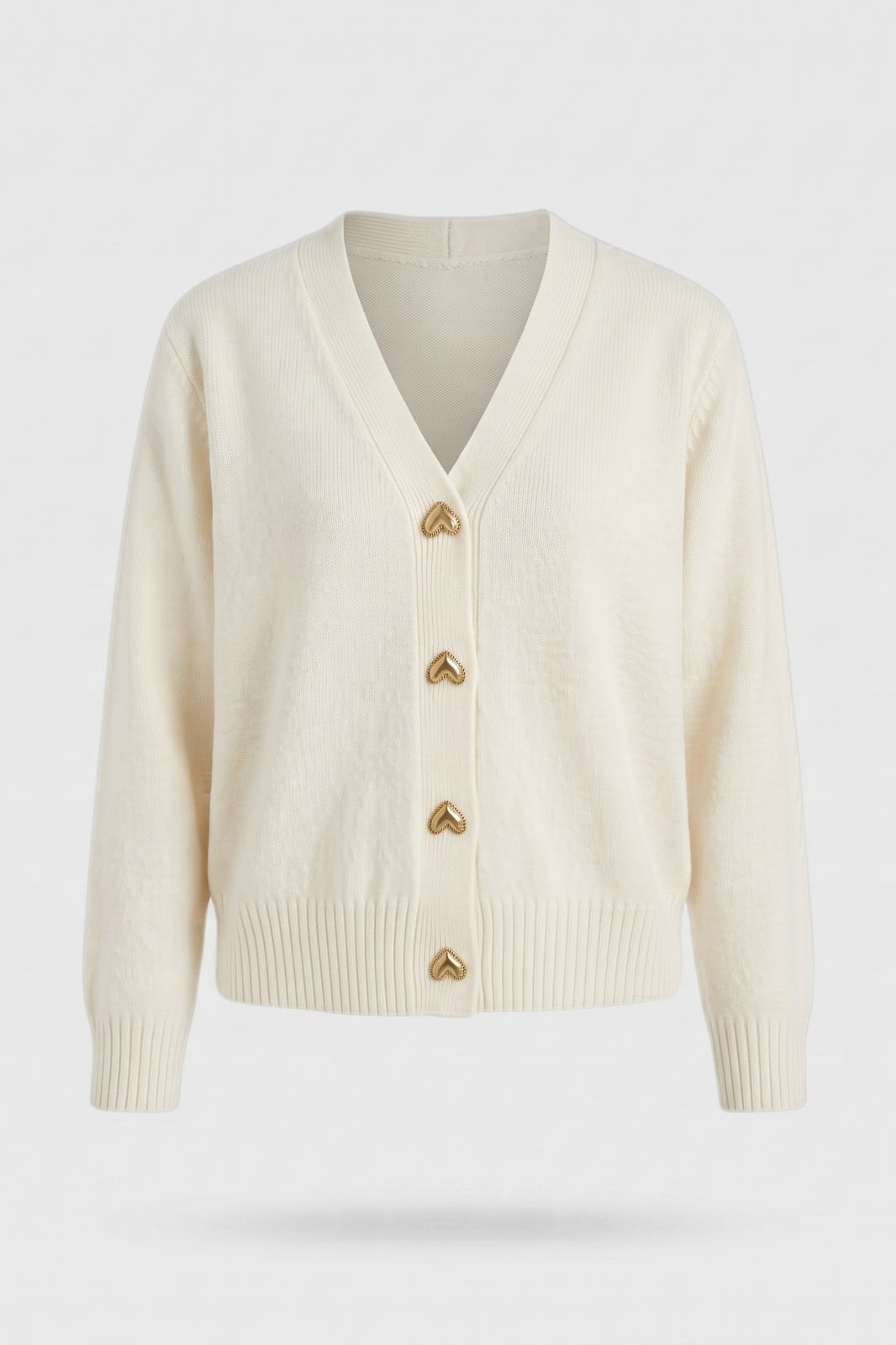 Women's Cropped Cardigan | V-Neck — White — packshot