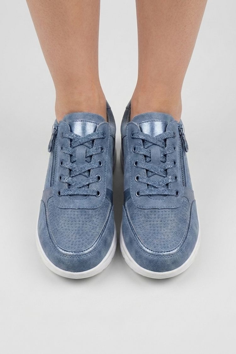 Women's Sneakers with Zip and Laces