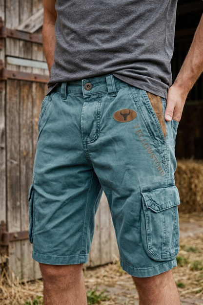 Men's Cargo Shorts with Pockets and Belt