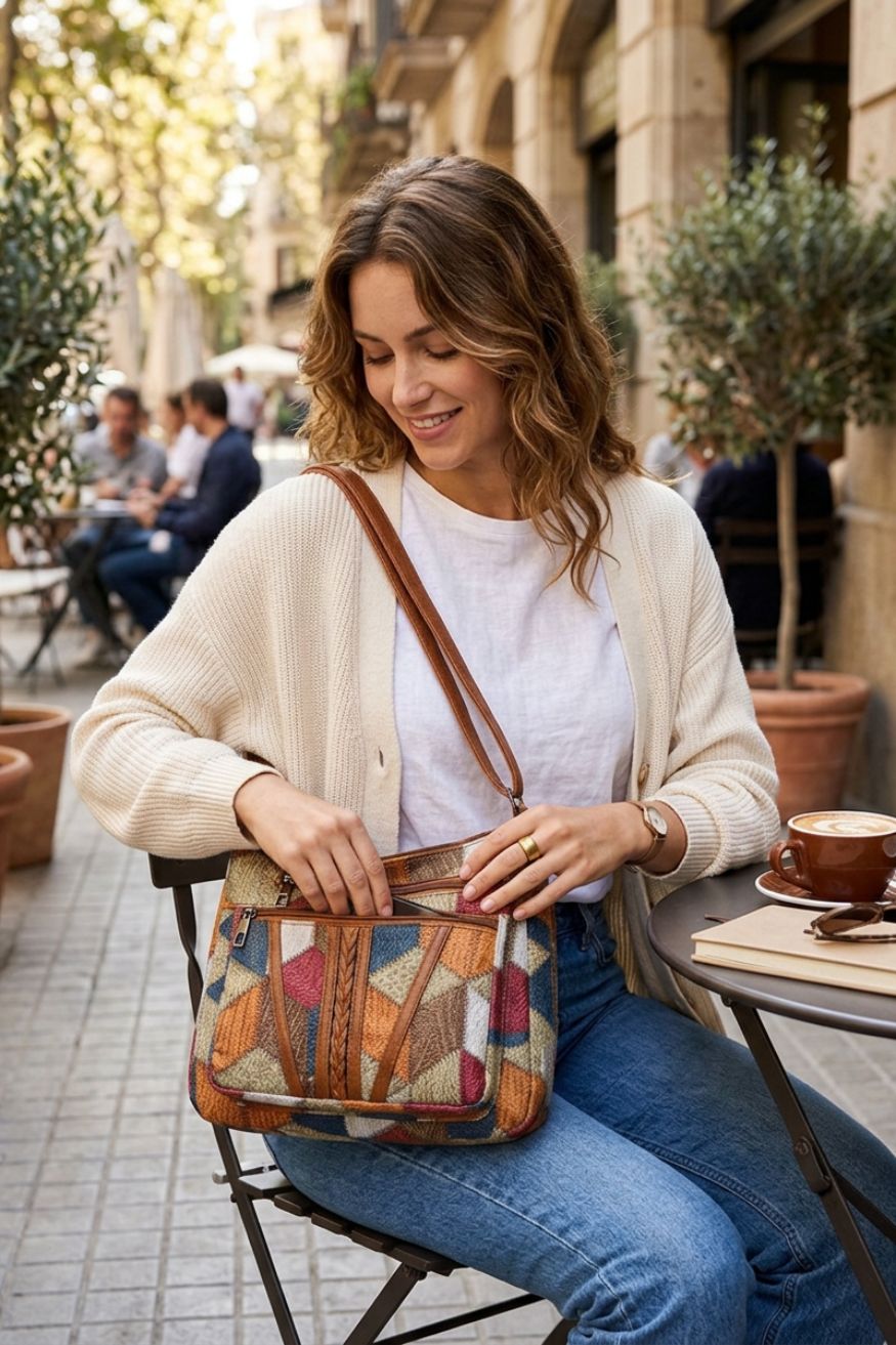 Women's Boho Shoulder Bag | Zip Pockets