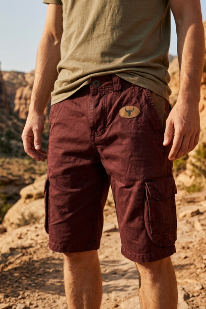 Men's Cargo Shorts with Pockets and Belt