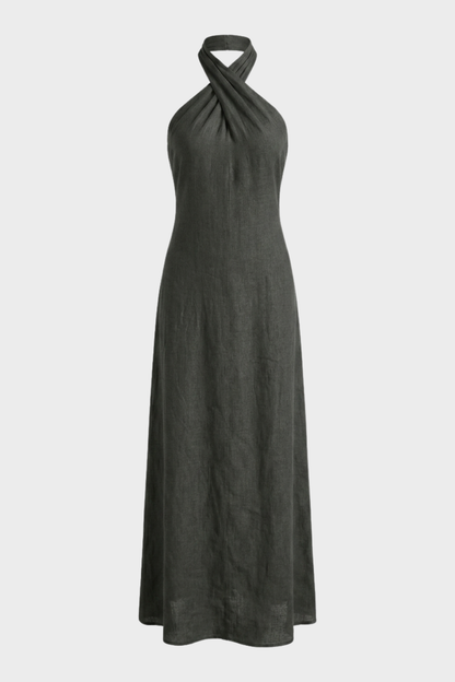 Women's Cross-Halter Maxi | Linen-Look
