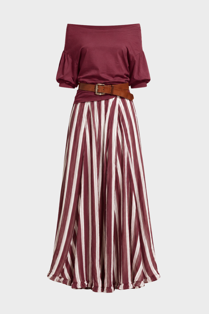 Women's Boho Skirt Set | Off-Shoulder