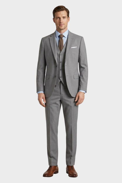 Men's Suit with Waistcoat Single-Breasted Classic Cut